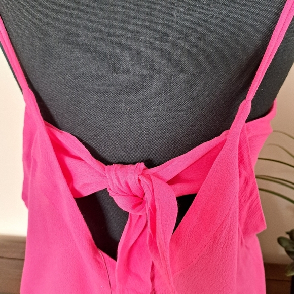 Lulu's Fuschia Pink Tank Top Tie Back Size Small Cami Top NWT - Picture 7 of 11